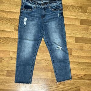 Kut From The Kloth Women's Pants Kelly Ankle Straight Leg Jeans Blue Size 6